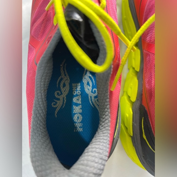 Hoka One One Conquest Red / Yellow Women’s Running Shoe 9.5 - Picture 9 of 16